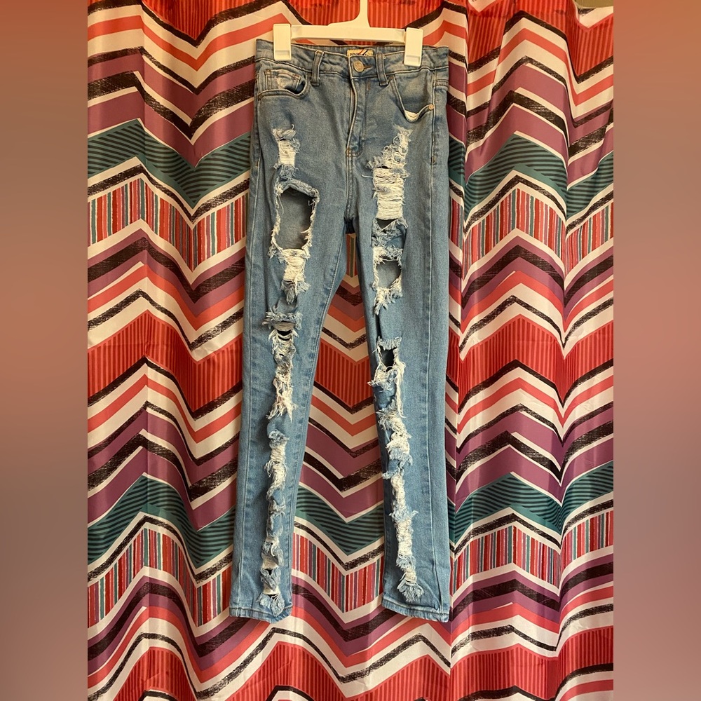 Denim BLVD Ripped Skinny Jeans